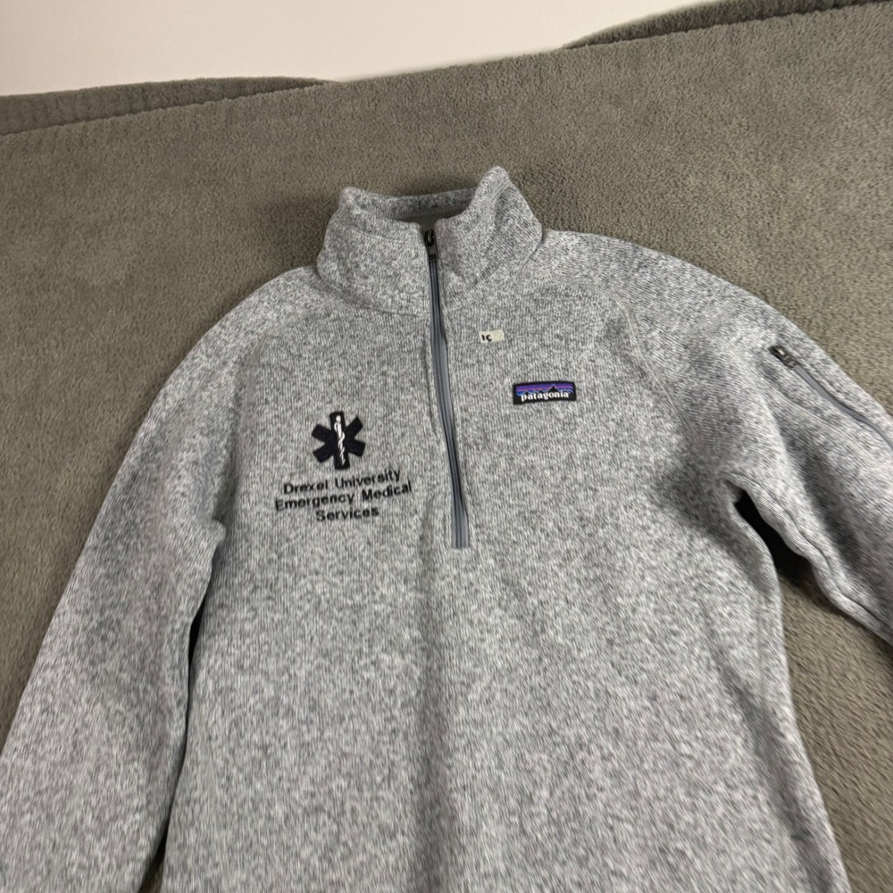 Patagonia Better Sweater 1/4 Zip Fleece Gray Drexel University EMS Mens Medium